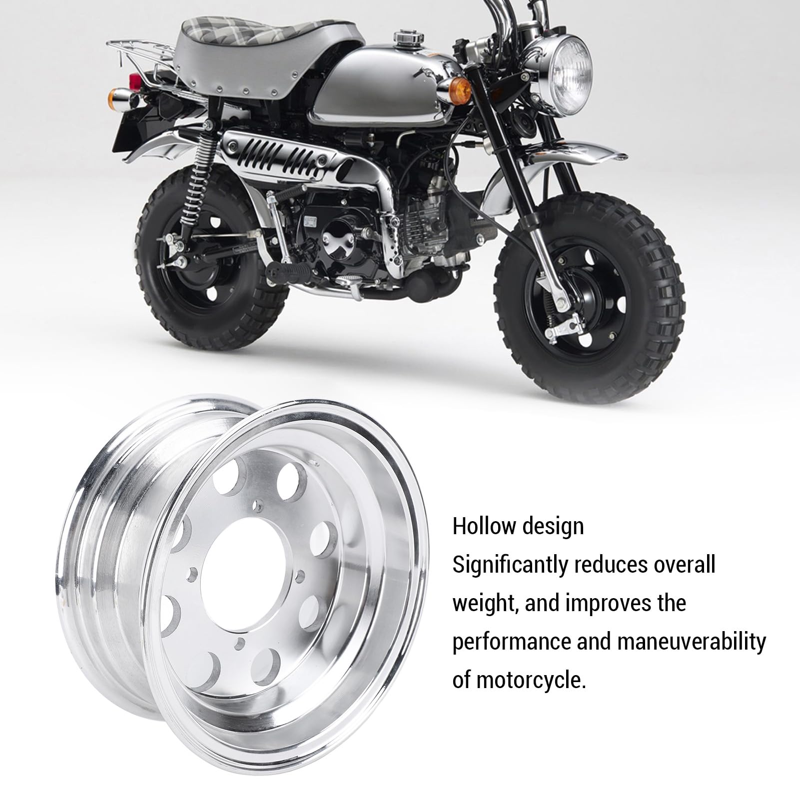 PUSOKEI Wytrzymała 8-calowa Felga Tylnego Koła Motocykla ze Stopu Aluminium do Roweru Monkey Z50 Z50R Z50J, Lekka Wymiana Felgi 3,50-8 Pasująca do Entuzjastów Mini Motocykli