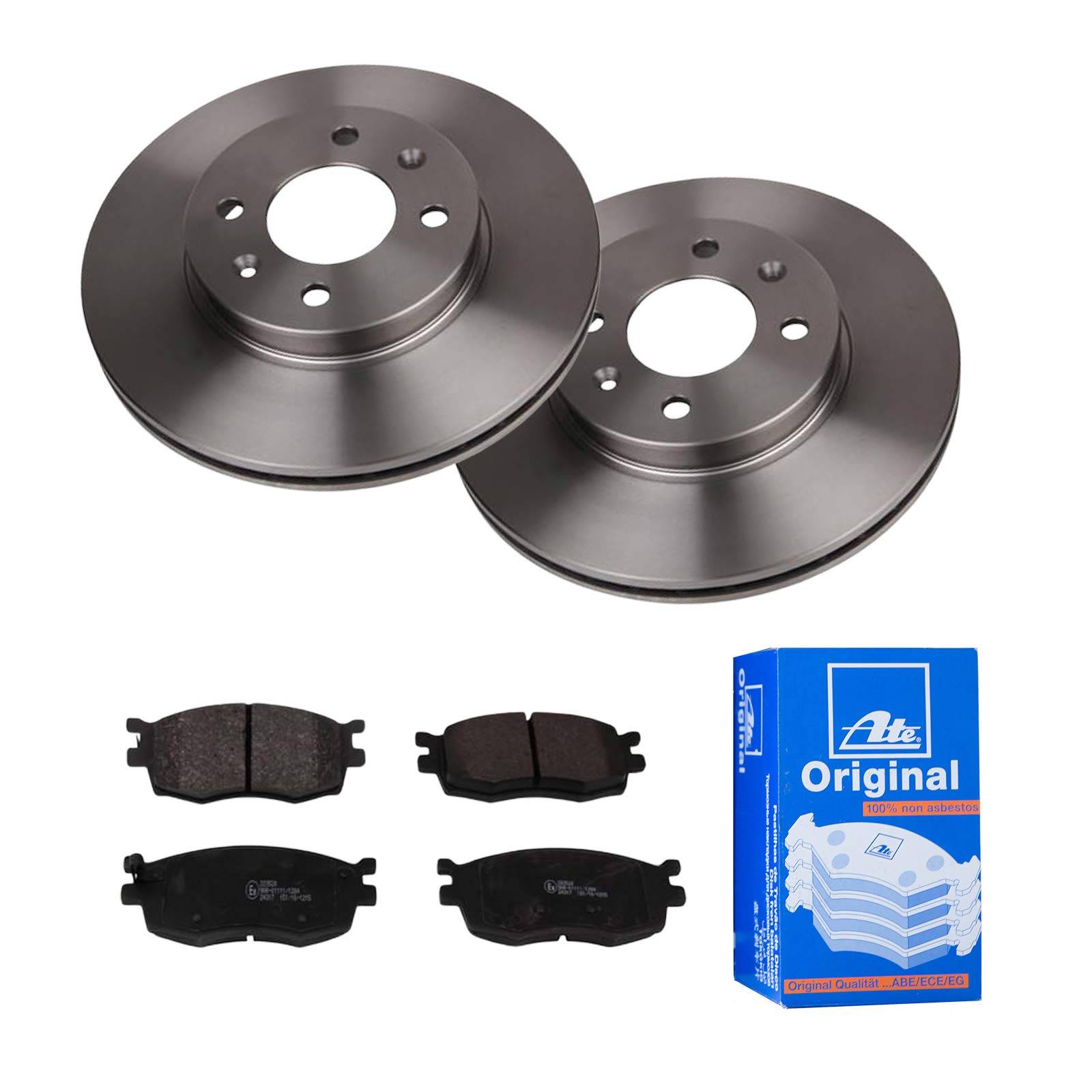 2 Bremsscheiben belüftet 256 mm + Bremsbeläge Vorne von ATE (1420-22618) Bremsensatz Bremsanlage Bremsen-Kit,Bremsenset, Bremsscheiben, Bremsbeläge, Bremsen-Set, Beläge, Bremsbelag, Bremsbelagsatz,