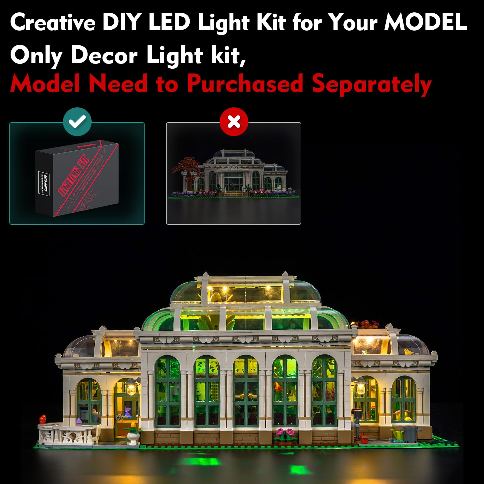 LocoLee LED Light Kit Compatible with Lego The Botanical Garden, Creative Lighting Set Accessories Compatible with Lego 21353 Beautiful Botanical Gardens, No Models Only Light (Customized Version)