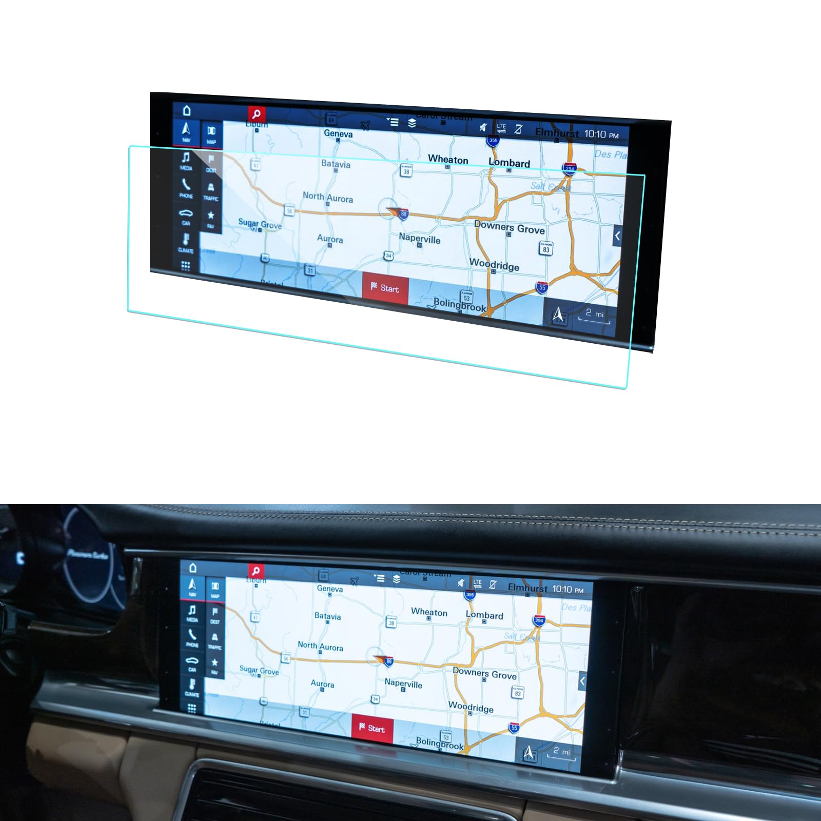 LUWU for 2017-2025 Porsche Panamera Screen Protector 12.3Inch 2025 Porsche Panamera Accessories 2024 Panamera Navigation Protective Film 2025 Panamera Touchscreen Protector Tempered Glass Anti-Glare