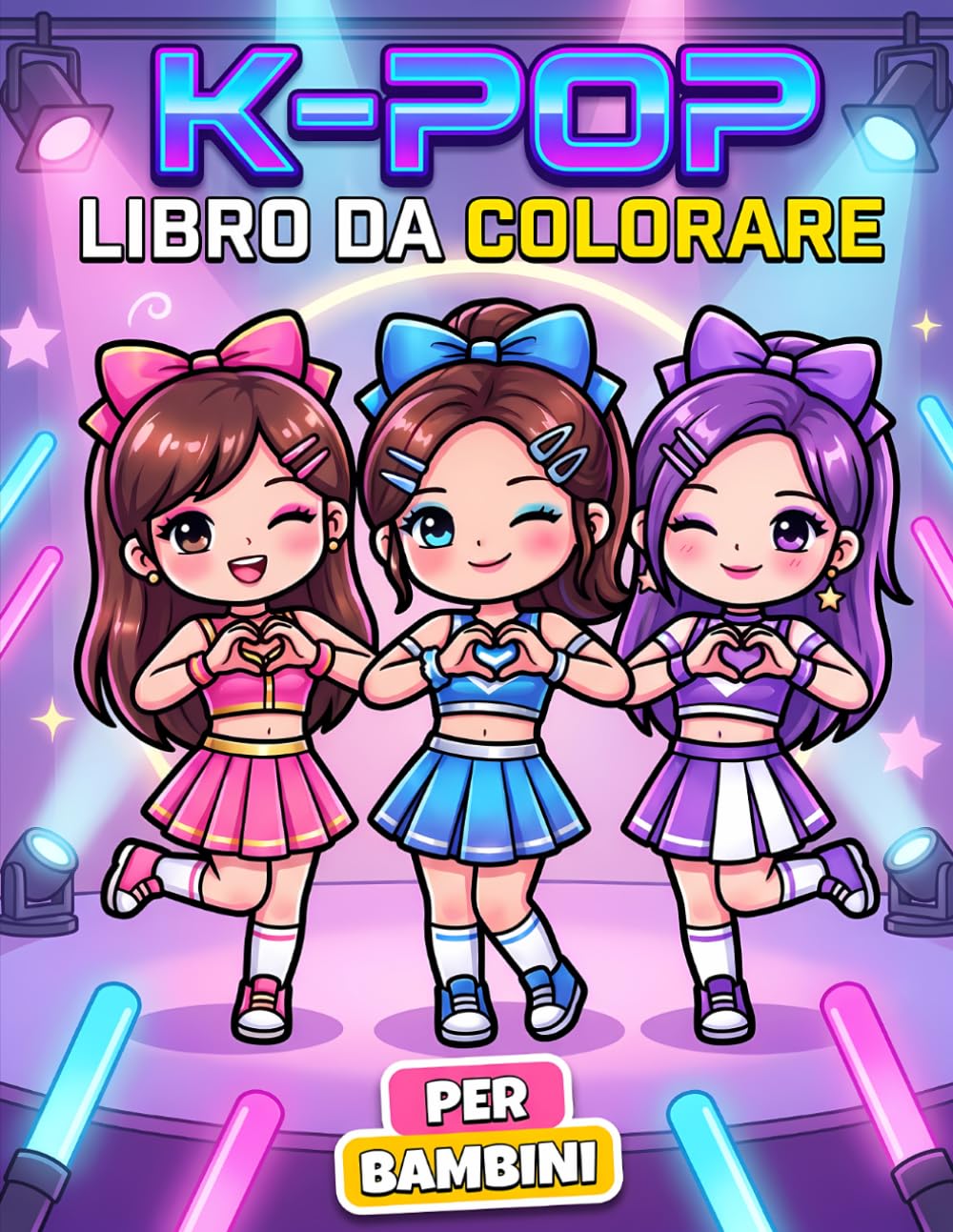 Libro da Colorare K-Pop: Pagine Rilassanti E Divertenti Con Personaggi Teneri, Accessori Musicali E Moda Ispirata Alla Corea