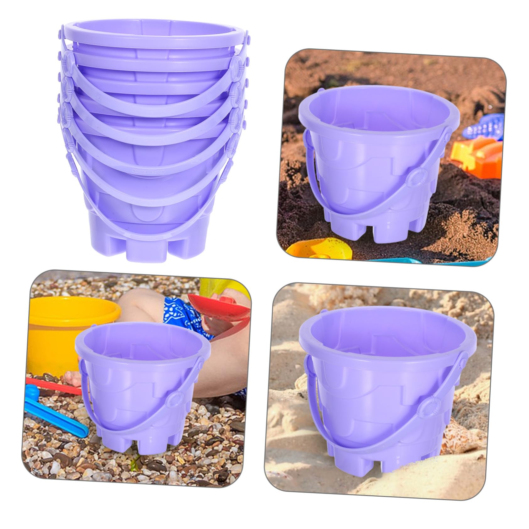 Secchiello Mare Bimbo Plastico 5 Pezzi Mini Bucket Toys Atmosfera Estiva | Design Creativo Leggero, per Spiaggia e Sabbia, Set per Ragazzo Ragazza, Gioco Pratico Colore Casuale