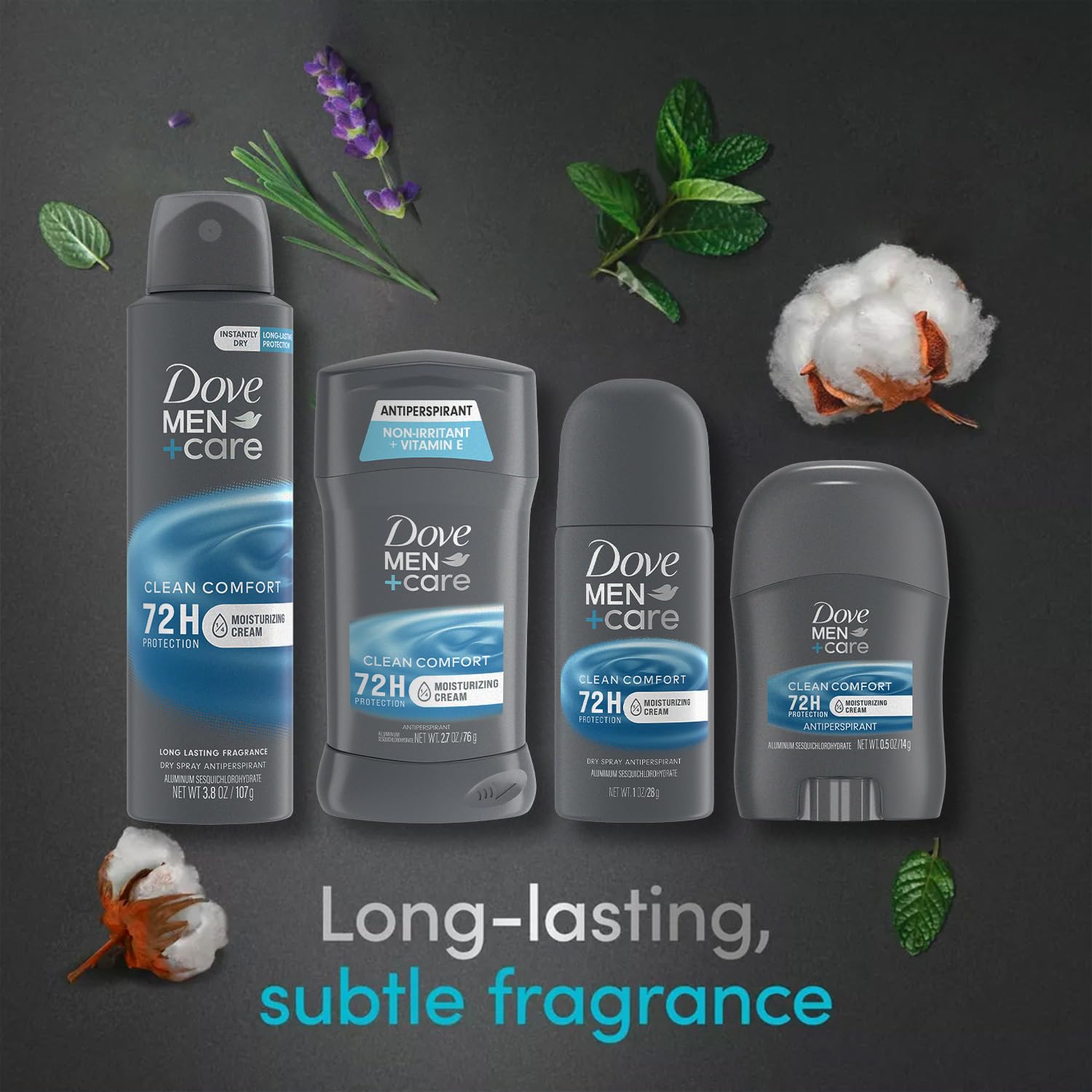 Dove Men + Care Clean Comfort Antiperspirants – Men’s Antiperspirant Spray + Stick, Full and Travel-Size Sets, 72H Protection (4 Piece Set) - Image 4