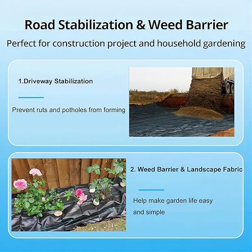 Miniatura 24 de Tela de paisaje de 6 pies x 50 pies, tela de paisaje resistente de alta calidad de 3.2 onzas, barrera de malezas, bloque de malezas, alfombrilla