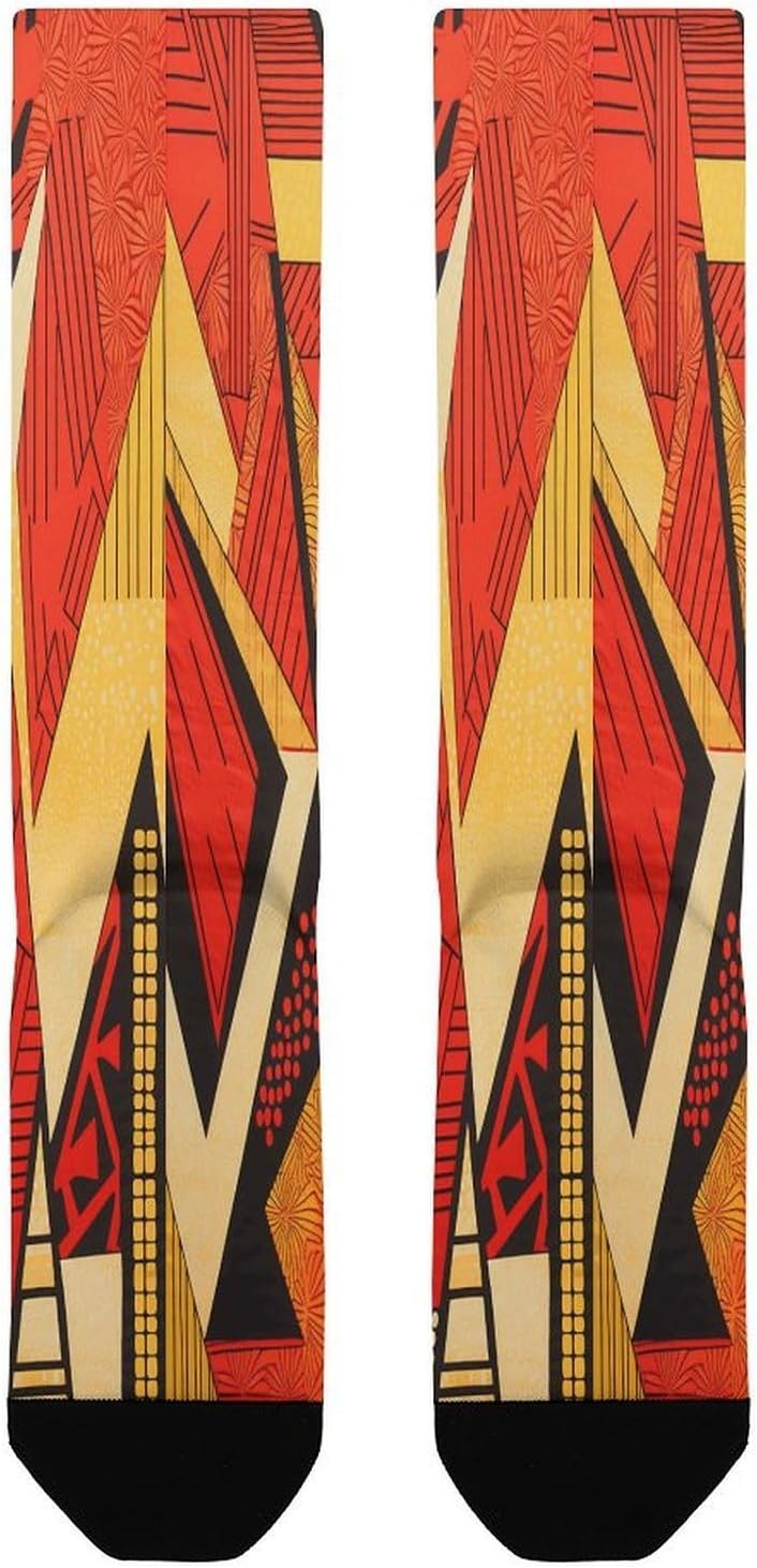 African Style Prints Crew Socks Calf Socks Athletic Crew Sock