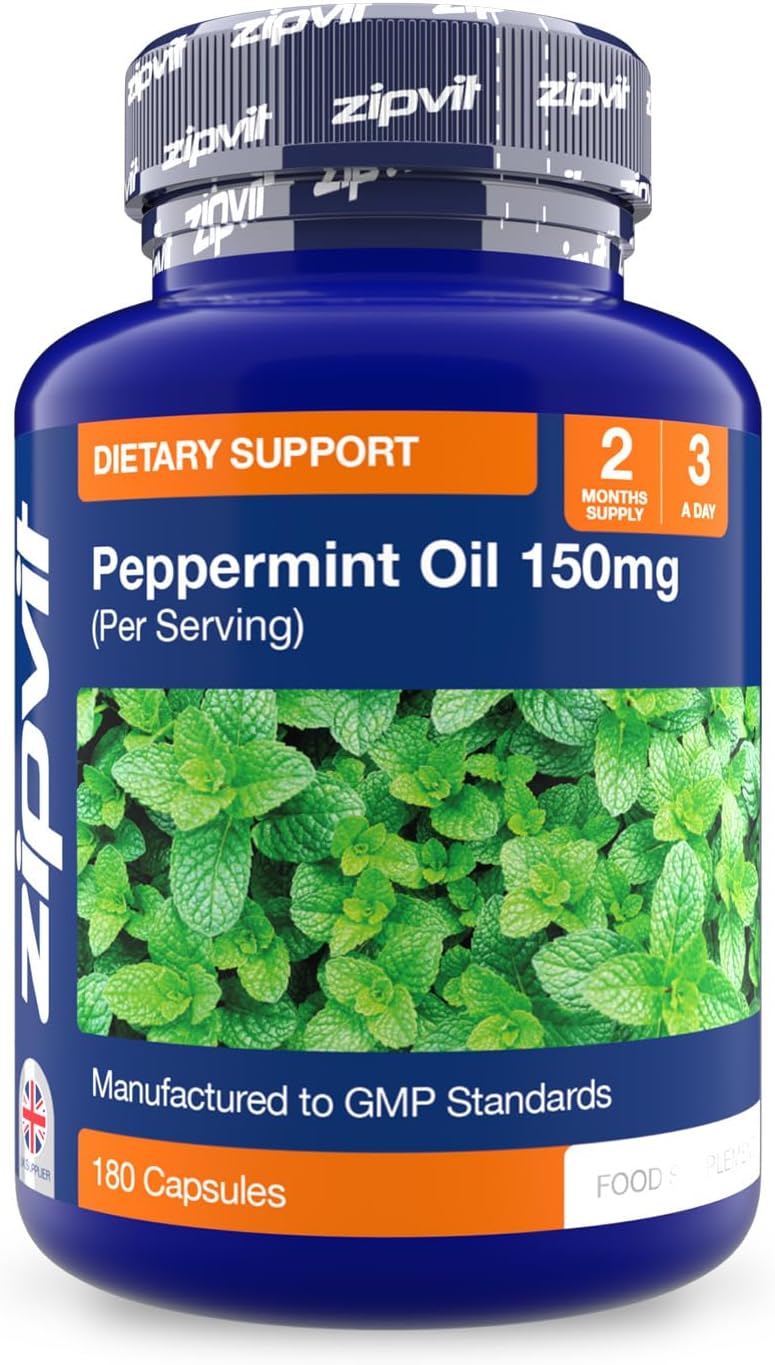 Peppermint Oil Capsules 150mg, 180 Peppermint Capsules