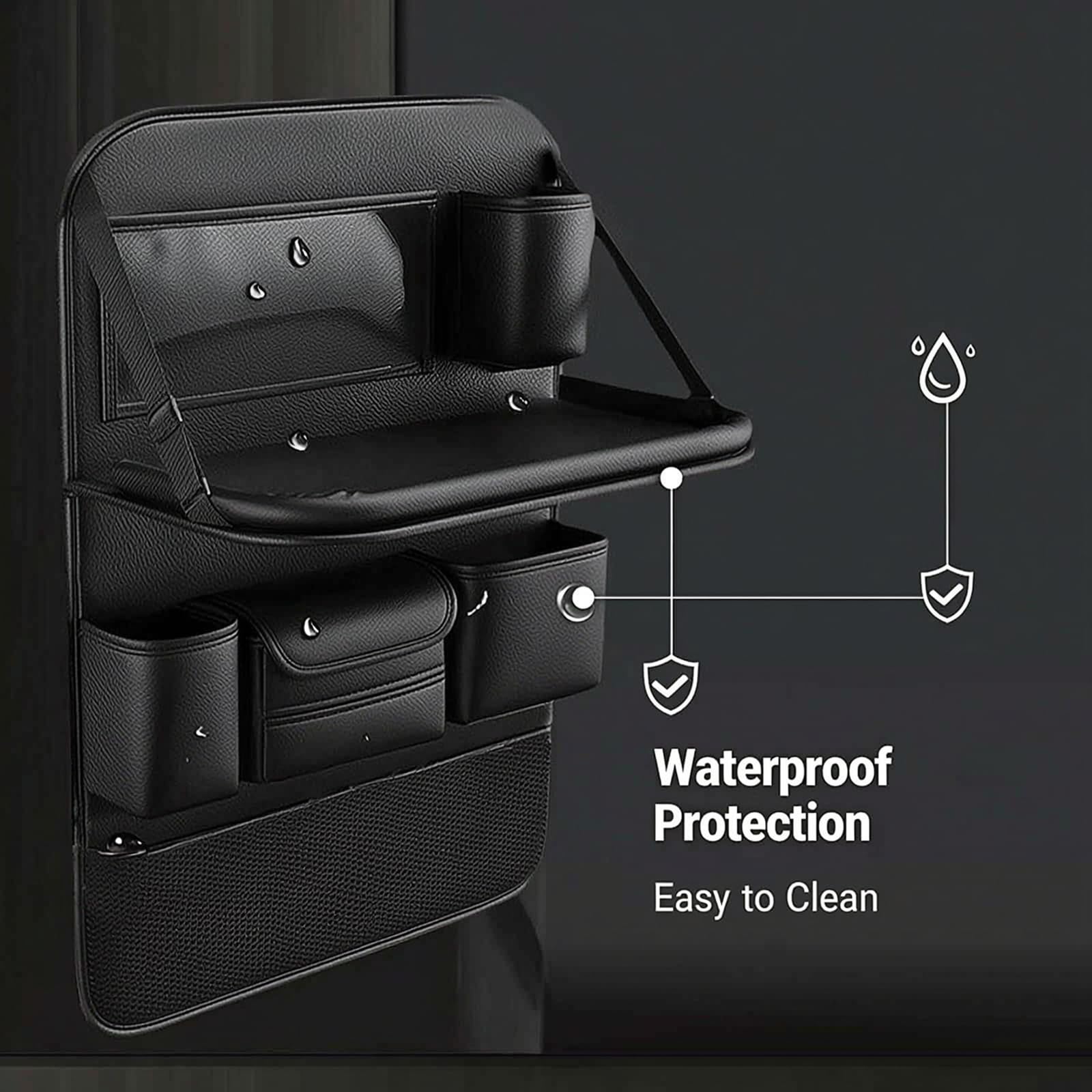 Organizador Auto Niños 2 Piezas, Mesa Plegable y Funda Asiento | Material Impermeable. Para Viajes en Familia. Protege el Asiento. Para Tabletas, Juguetes y Biberones