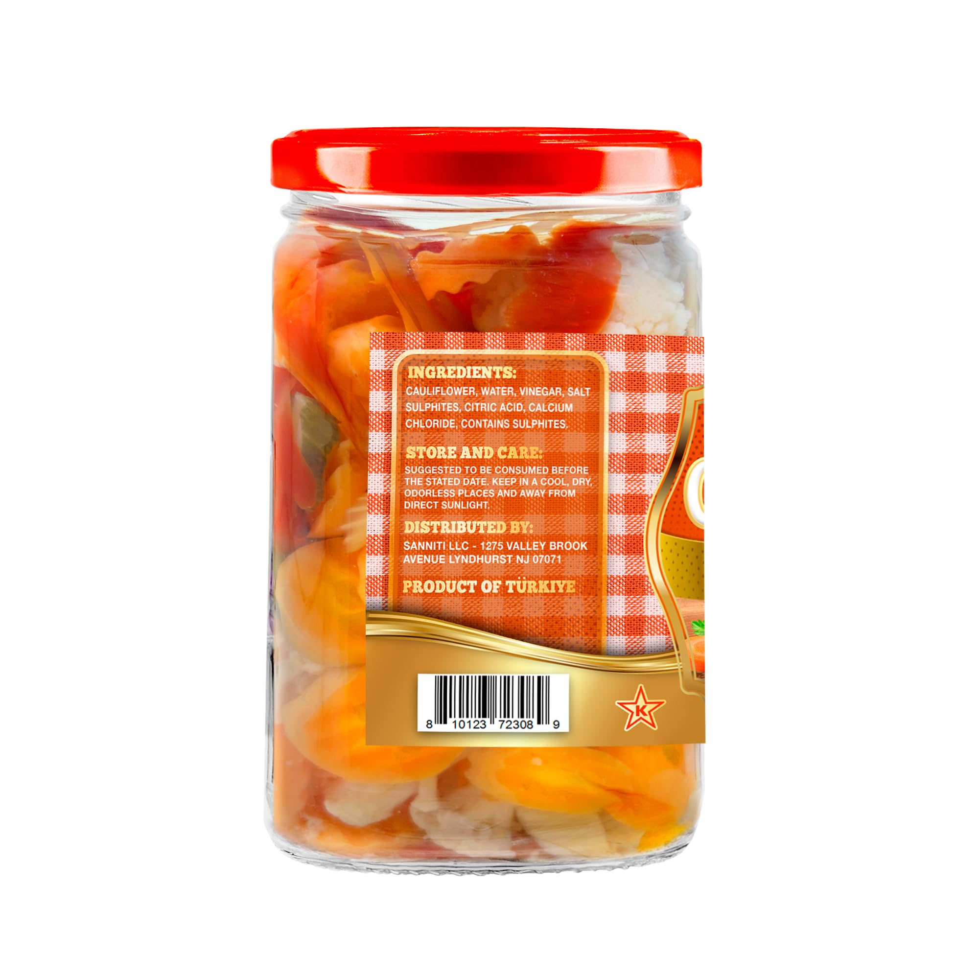 Sanniti Giardiniera | Pickled Mixed Vegetables | Cauliflower, Carrots, Celery, and Peppers | Kosher, 29 oz