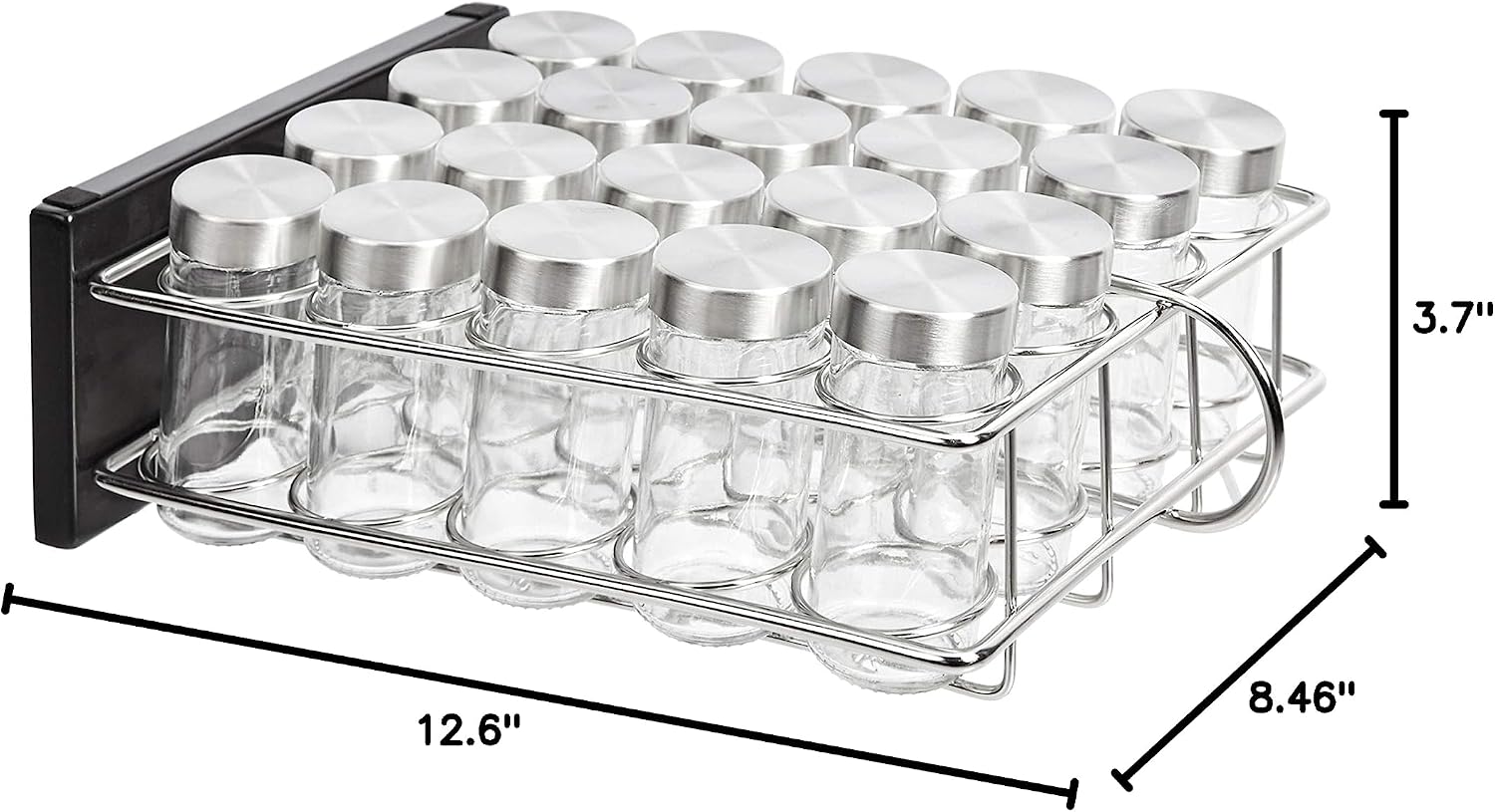 Amazon Basics 20 Jars Spice Organizer Rack, Silver