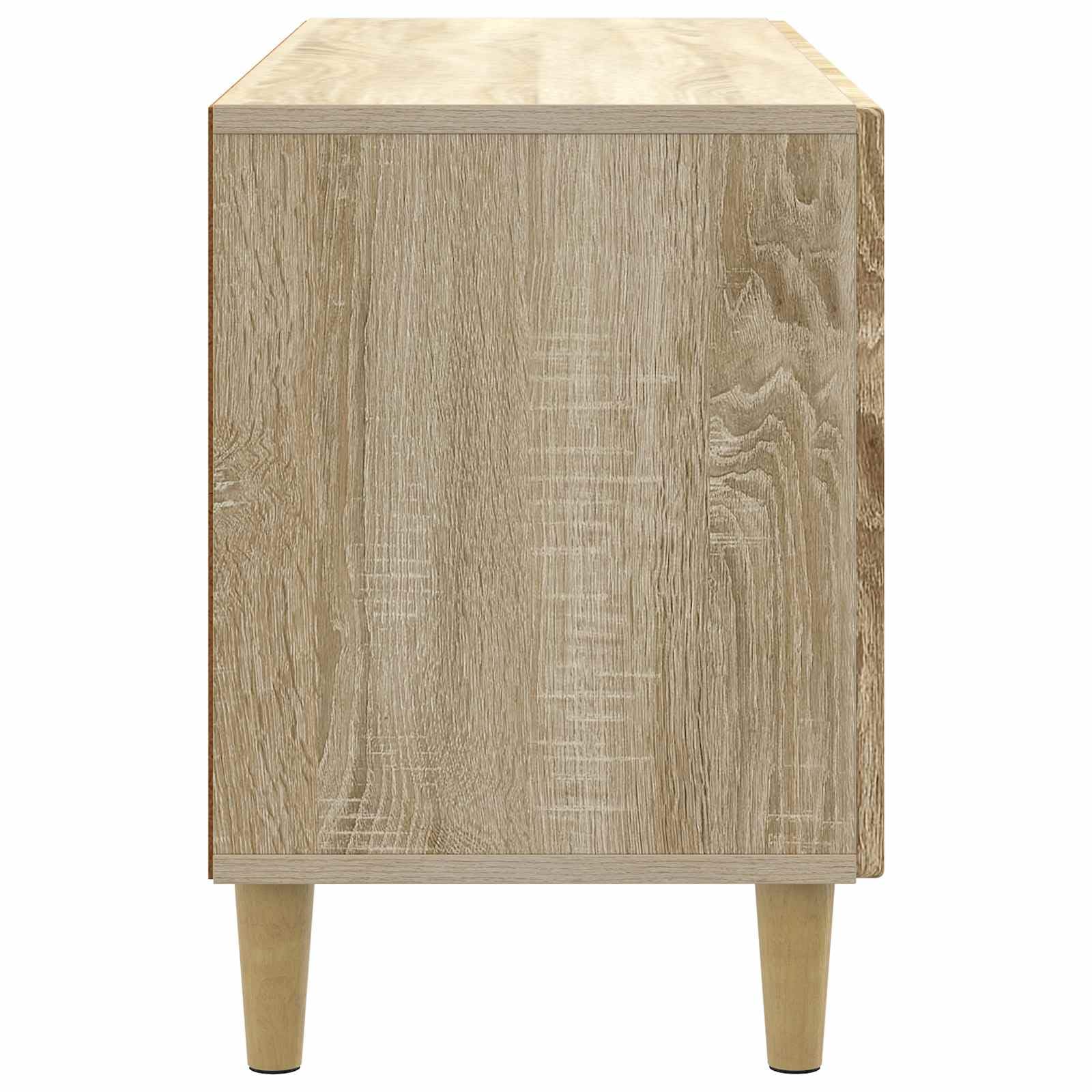 Mobile TV in rovere Sonoma, 99 x 34,5 x 50 cm, con vano portaoggetti e gambe coniche, versatile tavolino basso per soggiorno, console multimediale, rack HiFi, credenza