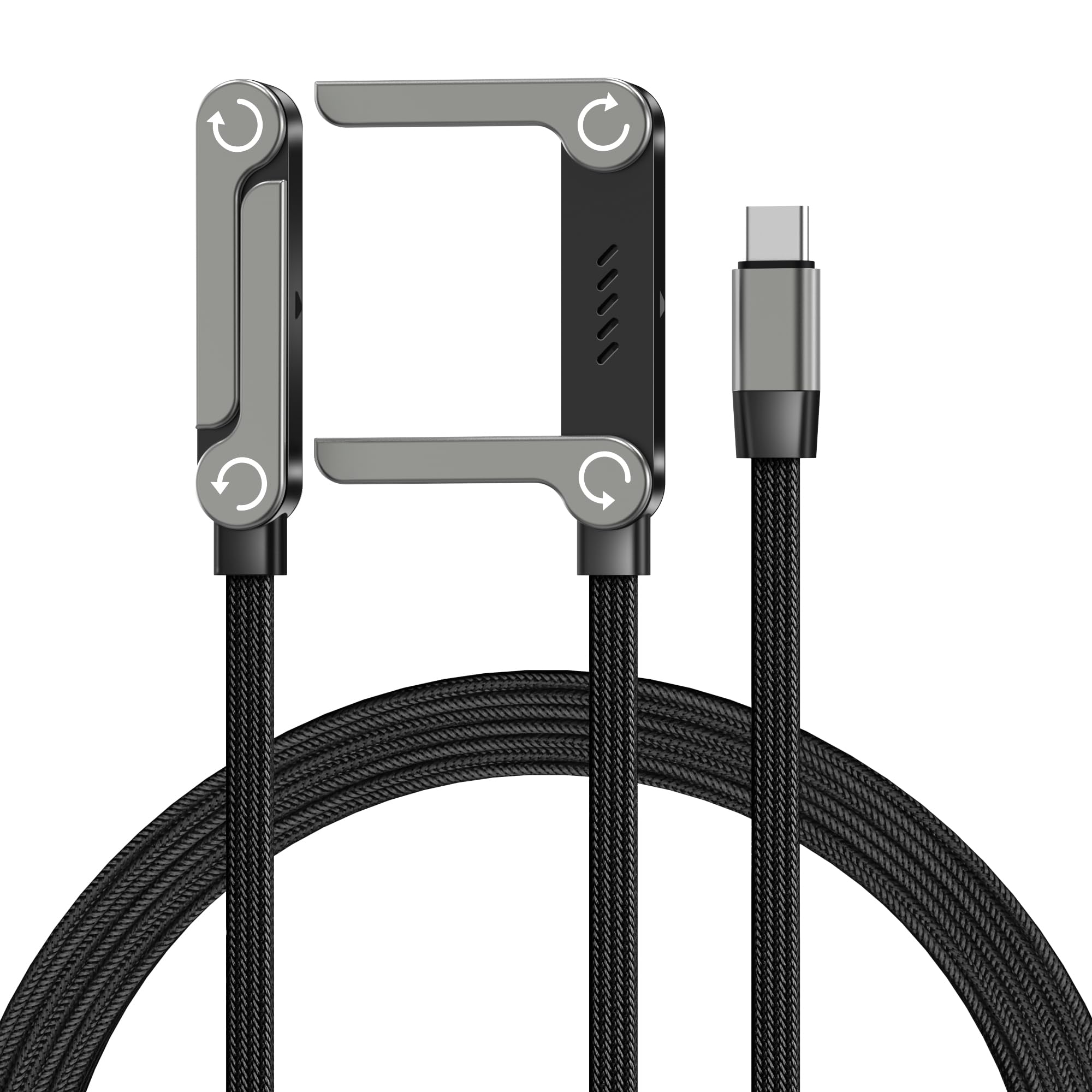Sounce 2-in-1 Invisible Phone Stand Charging Cable 240W | Fast Charging Cord with Built-in Phone Holder | Tangle Free Nylon Braided | Compatible with Smartphones & Tablets-image-46