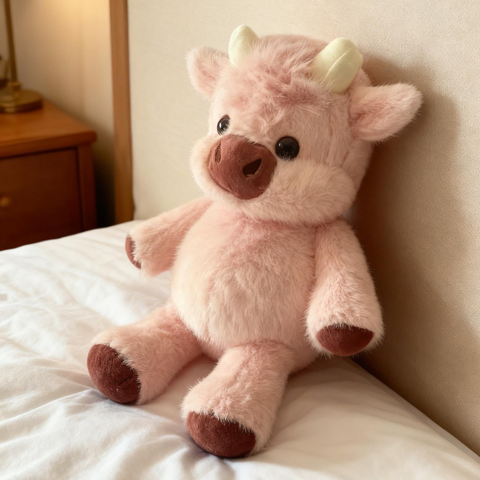 Peluche Muccas Che Corre, 45CM Peluche Di Muccas Delle Highlands, Adorabile Morbido Pelosa M-ucca Peluches Che Corre Animale, Alleviare Stress Animale Bambola Bovini Delle Highlands Peluches Cuscini