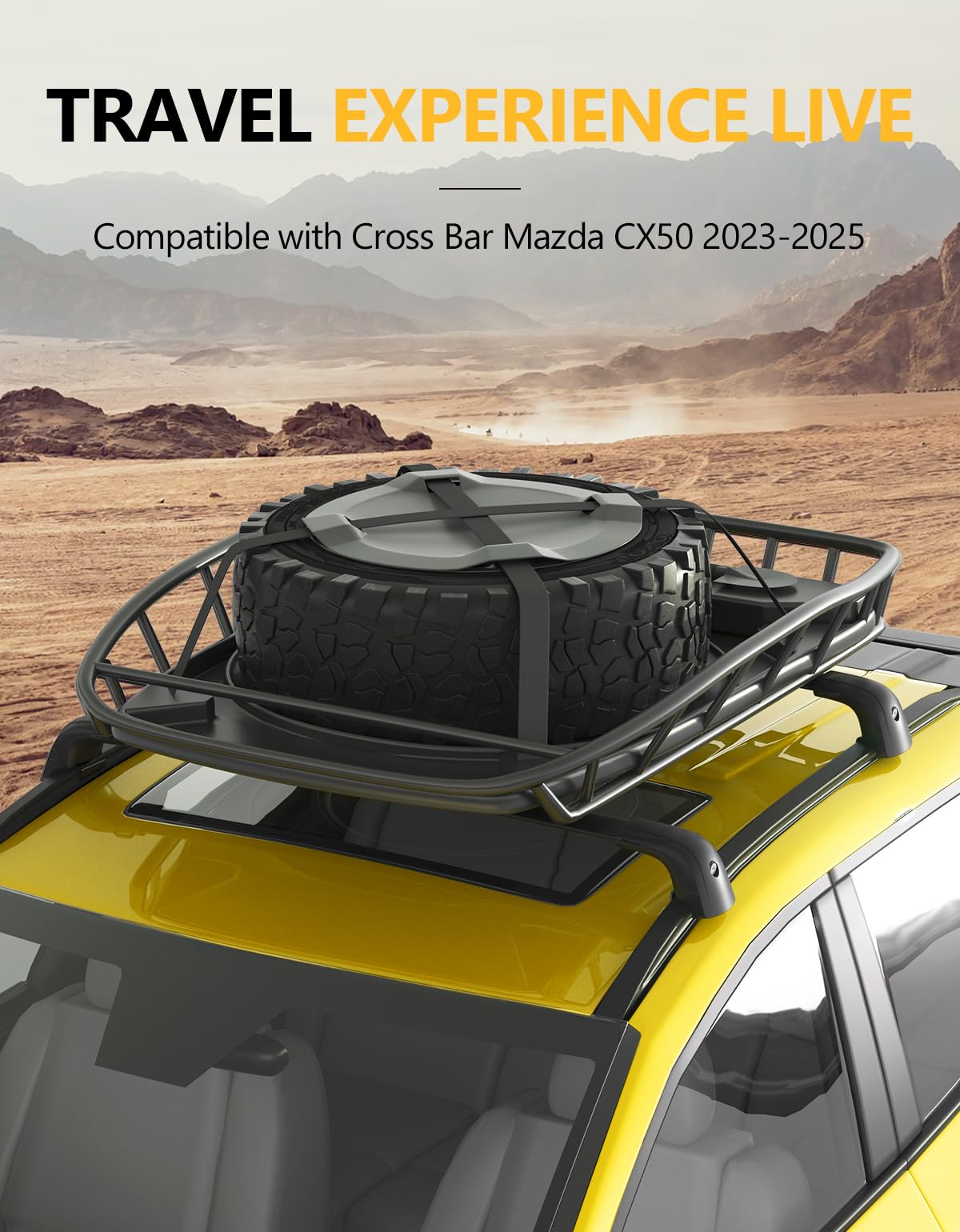 Lockable Roof Rack Cross Bars For 2023-2024 Mazda CX-50 - Black