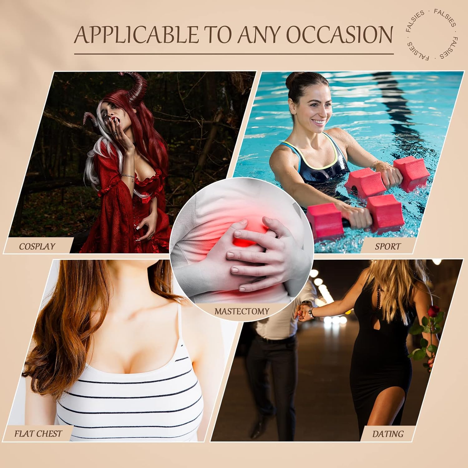 Hercicy 1 Pair Cotton Breast Forms Light Sponge Mastectomy Breast Cancer Support Bra for Women - Image 6