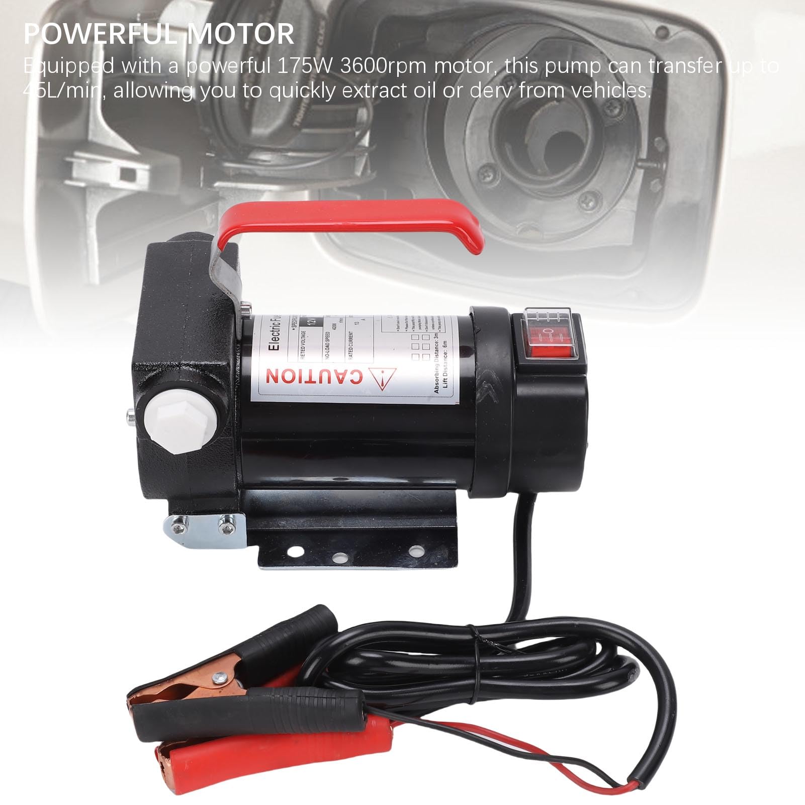 CHICIRIS Bomba de Transferencia de, Bomba de Transferencia de Eléctrica de 12 V, Extractor de Aceite Autocebante de 45 L y 1 Min con Interruptor y Válvula de Derivación para Vehículos