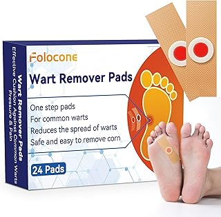 Folocone Wart Remover, 24pcs Wart Removal Plasters Pads, Corn Remover for Feet, Verruca plasters, Verruca Treatment Wart Remover for Hands, (1)