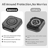Vista 4 de Kawoco Paquete de 4 fundas impermeables compatibles con Apple Watch de 1.575 pulgadas Series 654SE con protector de pantalla de vidrio templado