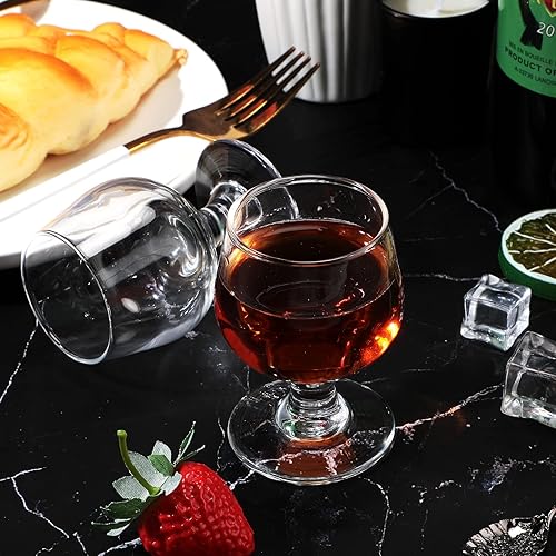 Miniatura 6 de Lindos vasos de chupito de coñac, 1.7 onzas, copas de brandy, mini copas de vino, juego de vajilla de vidrio para jugo de whisky, vodka, jerez,