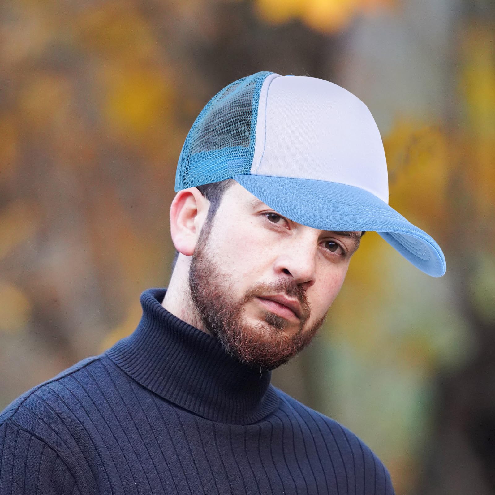 10 Gorras de Béisbol Sublimadas de Malla Lisas para Sublimación Gorra Ligera y Transpirable de Poliéster Color Azul Claro y Ideales para Actividades al Aire Libre y DIY
