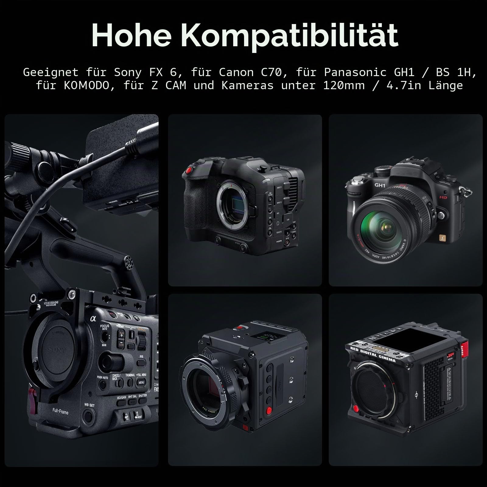SMALLRIG V-Mount Batterieplatte mit Schnellwechsel für Manfrotto 501, 15 mm Klemme, kabellose Empfänger-Montage, L-Form, kompakte und faltbare V-Halterung