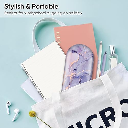 Miniatura 6 de Fintie Funda para lentes de contacto 2 en 1 y funda para gafas, funda de viaje portátil de doble cara para lentes de contacto con espejo integrado,