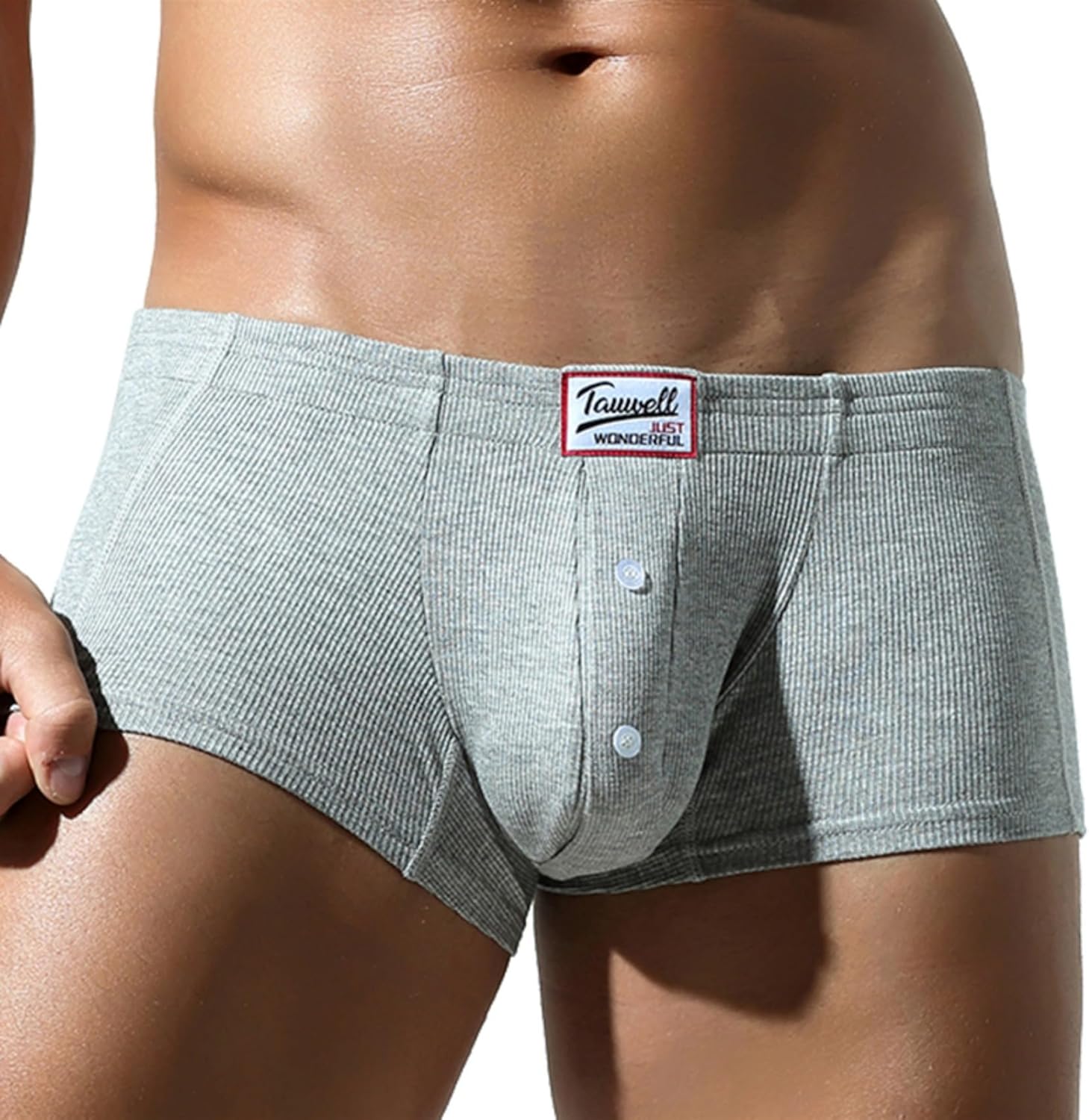 Men's Soft Boxers with Button - Breathable and Comfortable Pure Color Underwear for Daily Wear - Image 7