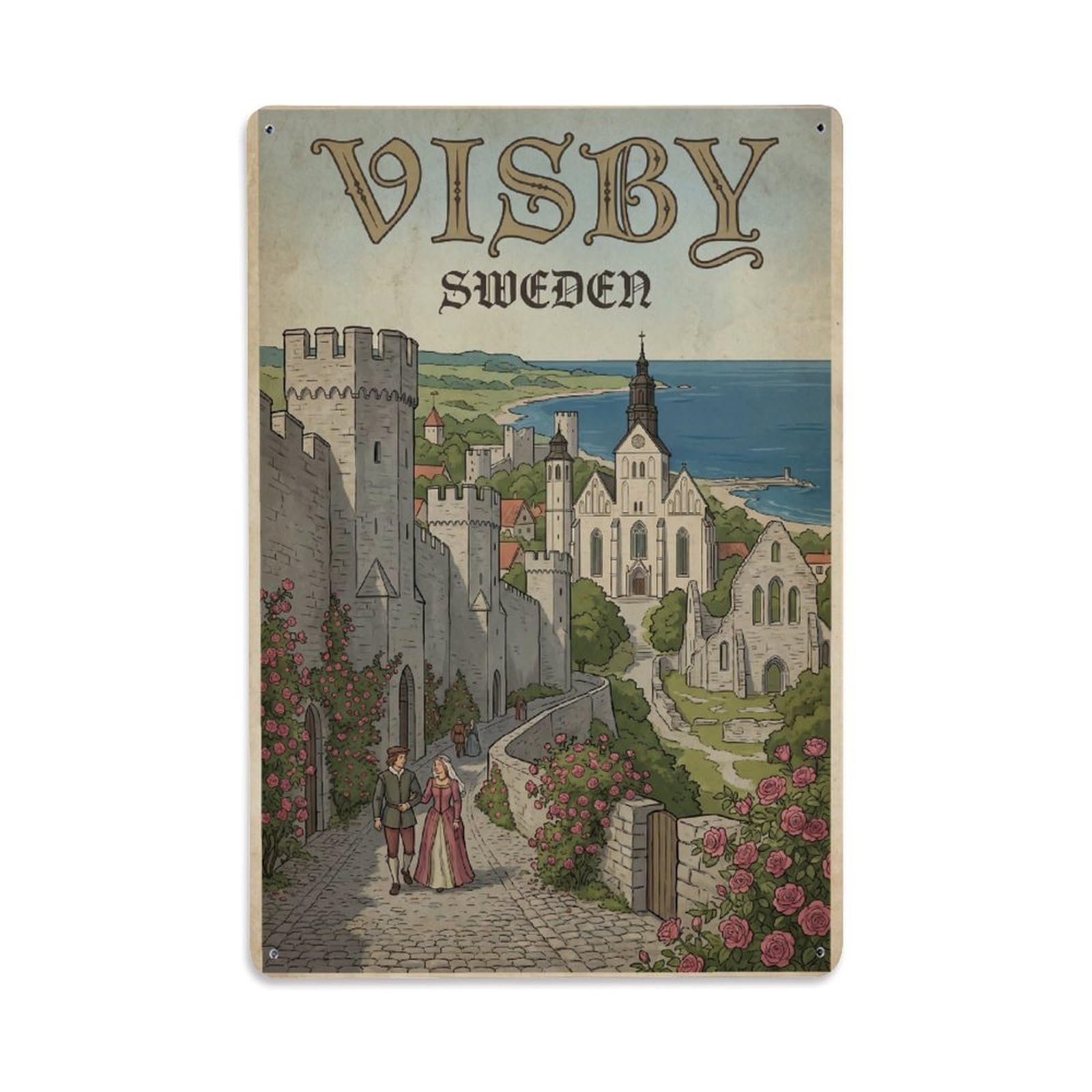 Sweden Visby Travel Retro Metal Tin Sign