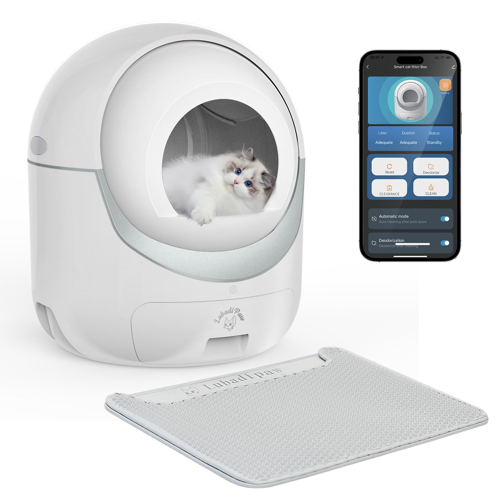 Fresh Look at Lubadipaw Extra Large Self Cleaning Cat Litter Box With App