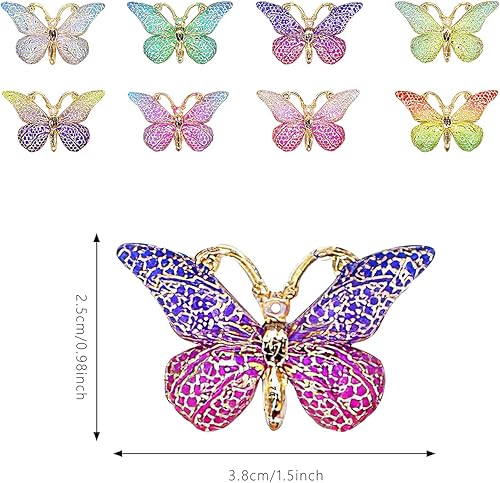 Miniatura 4 de 32 dijes de mariposa coloridos únicos con parte trasera plana, manualidades, resina de mariposa, joyería para hacer joyas, collares, aretes,