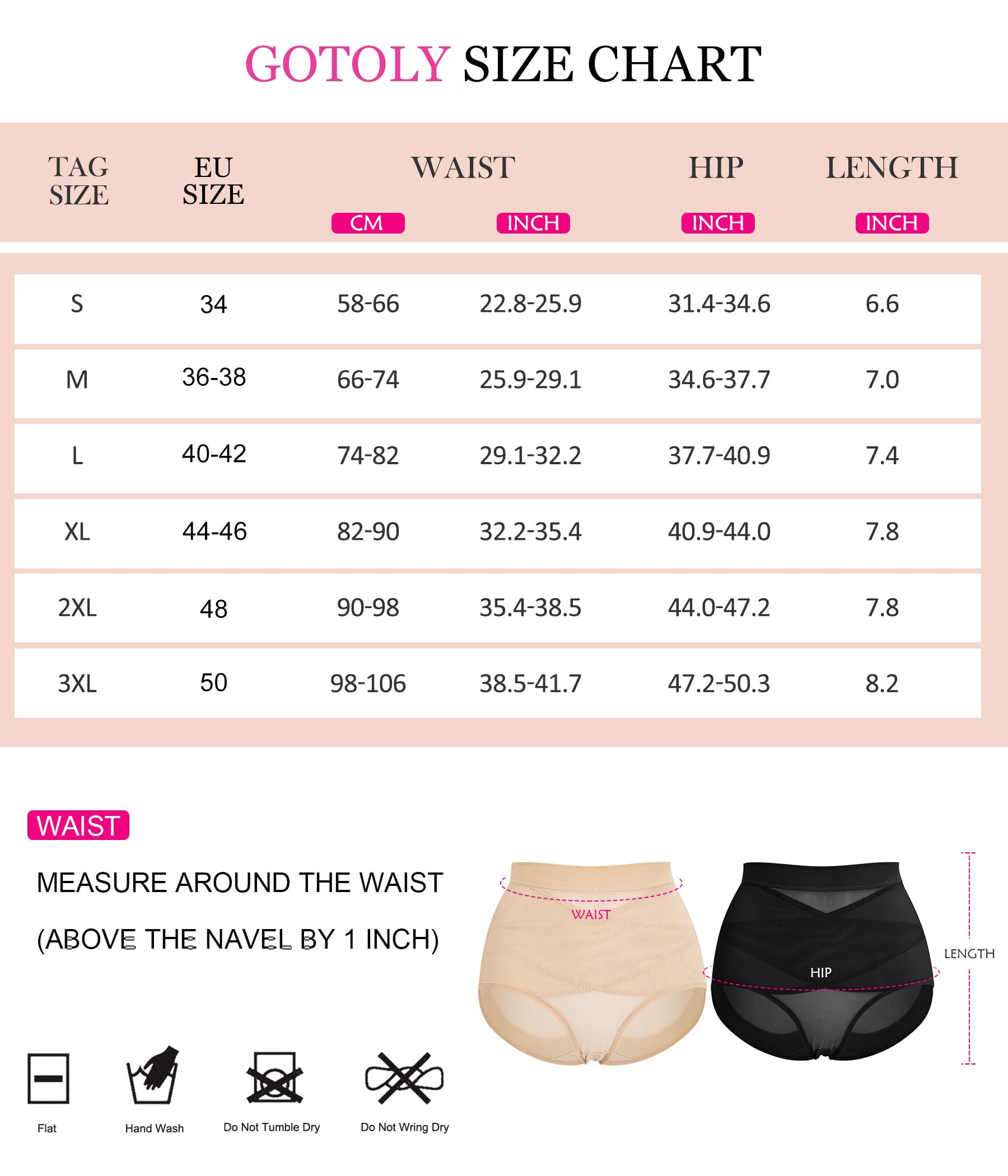 Gotoly Pack de 2 Braga Faja Reductora Mujer Invisible Adelgazante Shapewear Braguitas Moldeadoras Control de Barriga Faja Sin Costuras