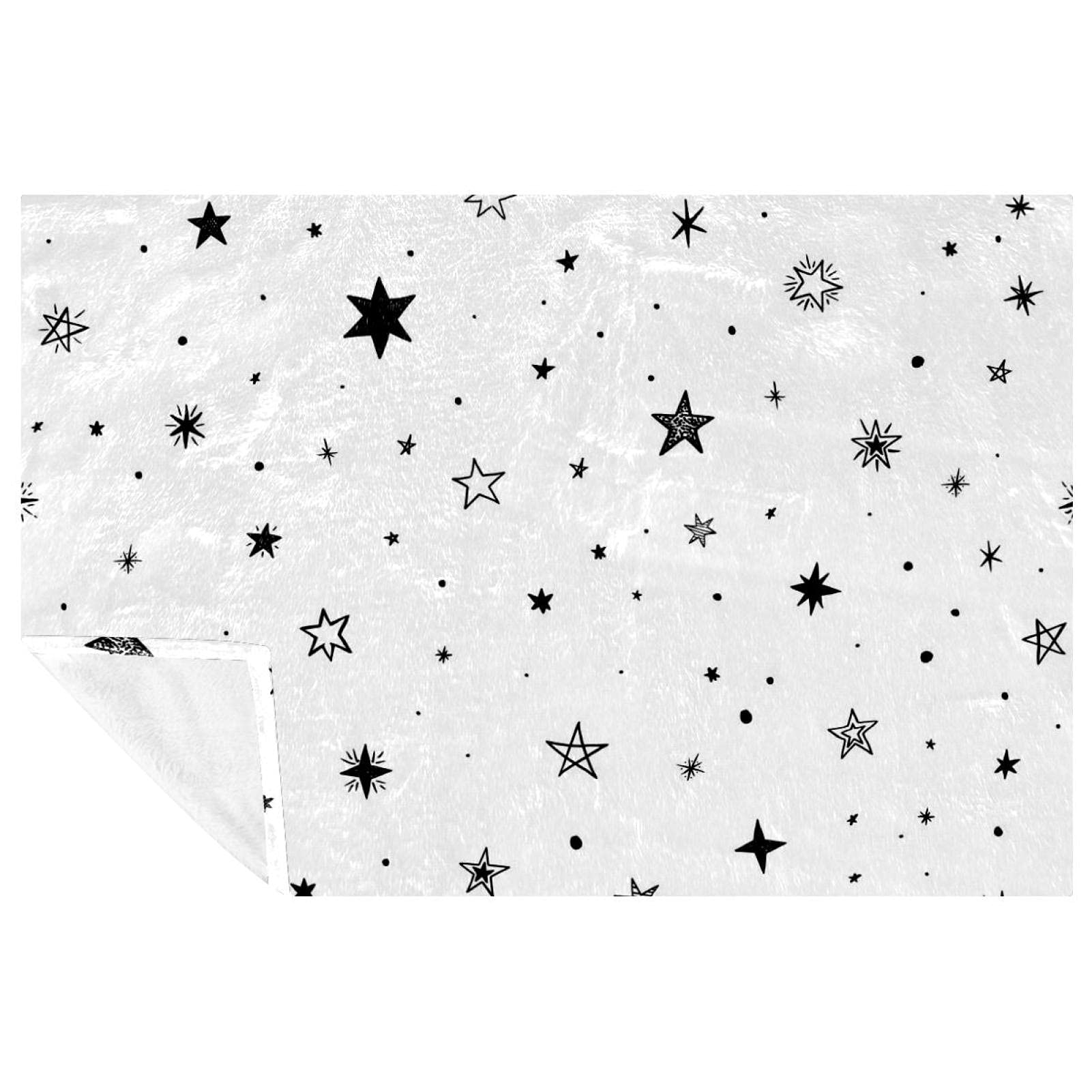 Couverture chaude et moelleuse motif étoiles jeté de lit isolant