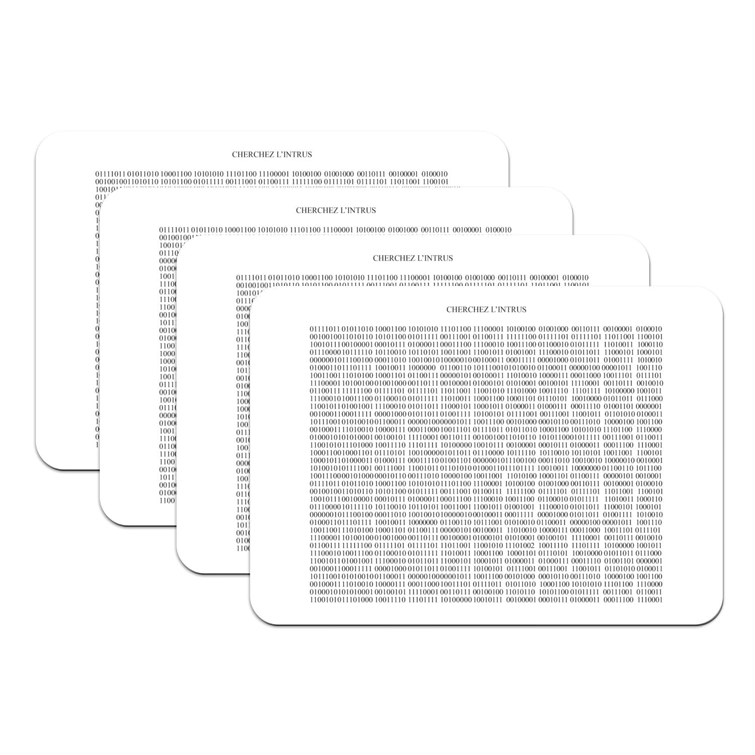 Set de table code binaire cadeau original pour informaticien et passionné tech
