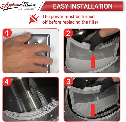 Miniatura 7 de APPLIANCEMATES DC97-16013A - Filtro de trampa de pelusa para secadora Samsung Dryer, reemplaza DC97-16013B DC61-02610A DV210AEWXAA DV330AEWXAA