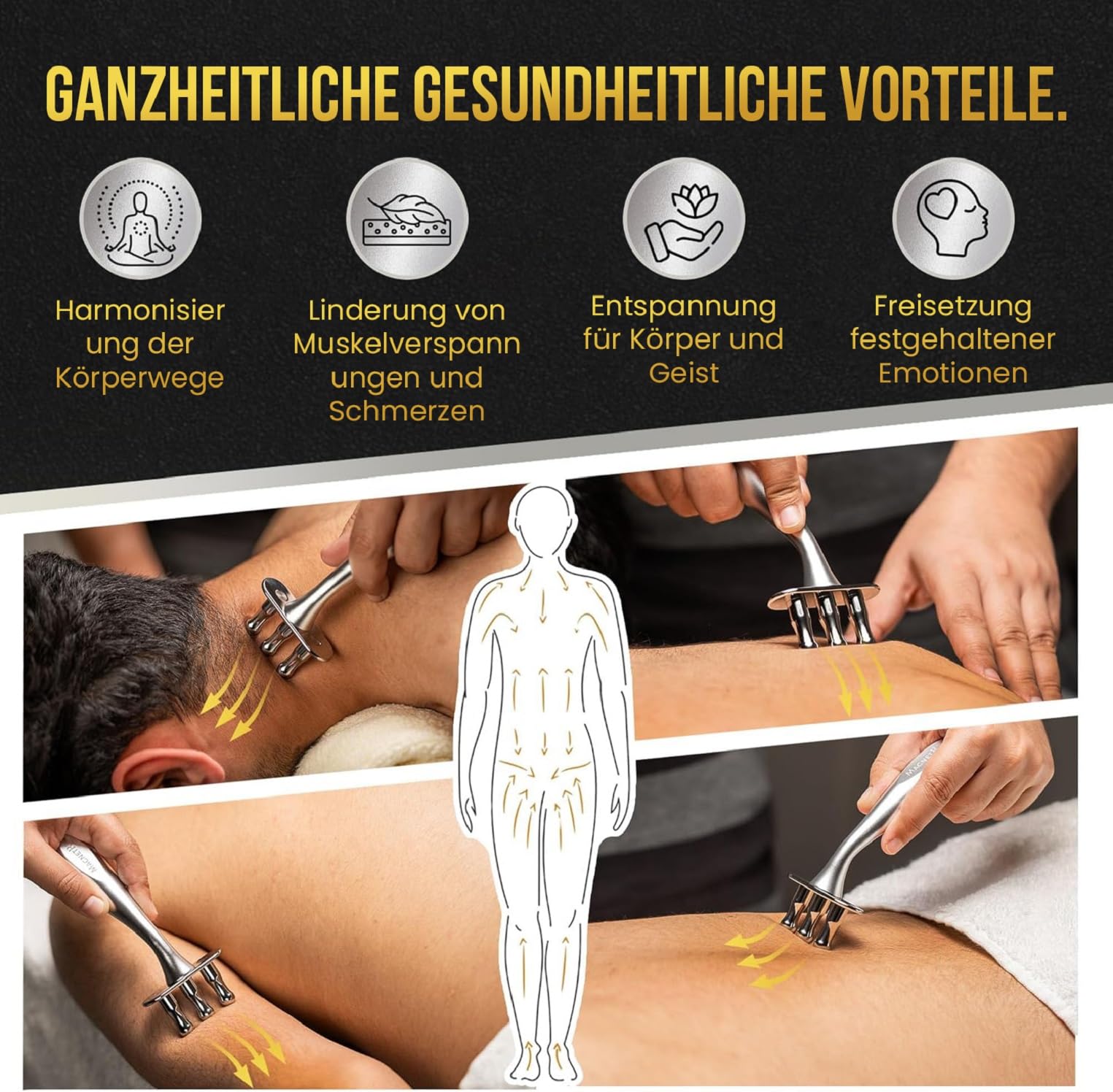 MagnetRX Magnettherapie Massagegabel - Multifunktionaler Stift für Emotionscode und Meridian Magnete