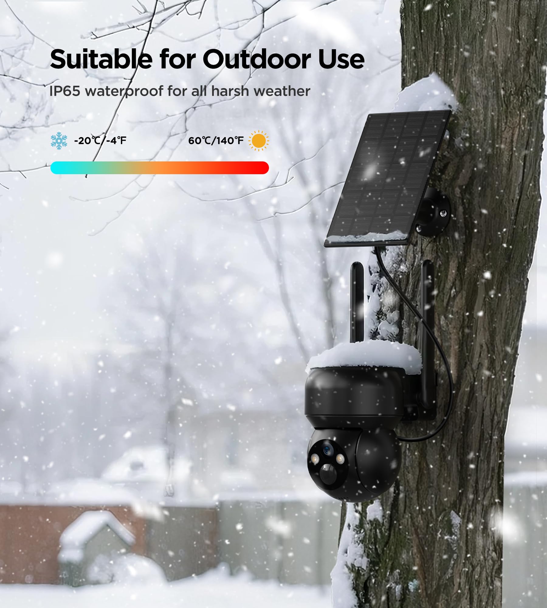 4G LTE Camara Vigilancia Exterior Solar: 2K Vigilancia Cámara de Seguridad Batería Inalámbrica sin WiFi con Tarjeta SIM 360° PTZ Camaras de Vigilancia sin Cables Visión Nocturna Color PIR Detección