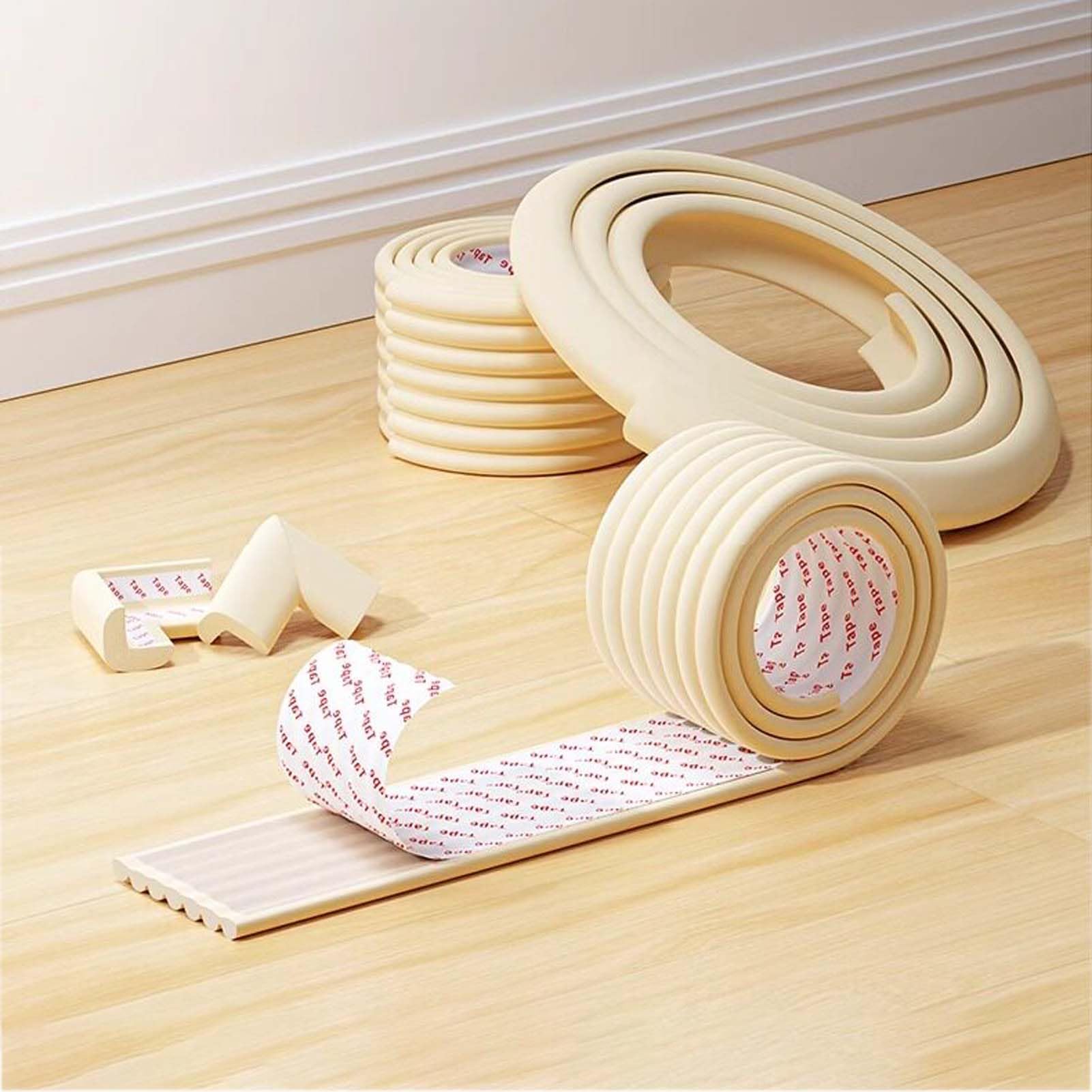 Parachoques para Muebles, Protector De Bordes Y Esquinas, Tira Antigolpes De Espuma, Protector De Mesas, Cinta De Doble Cara, Suave, Flexible, Elástica, Recortable