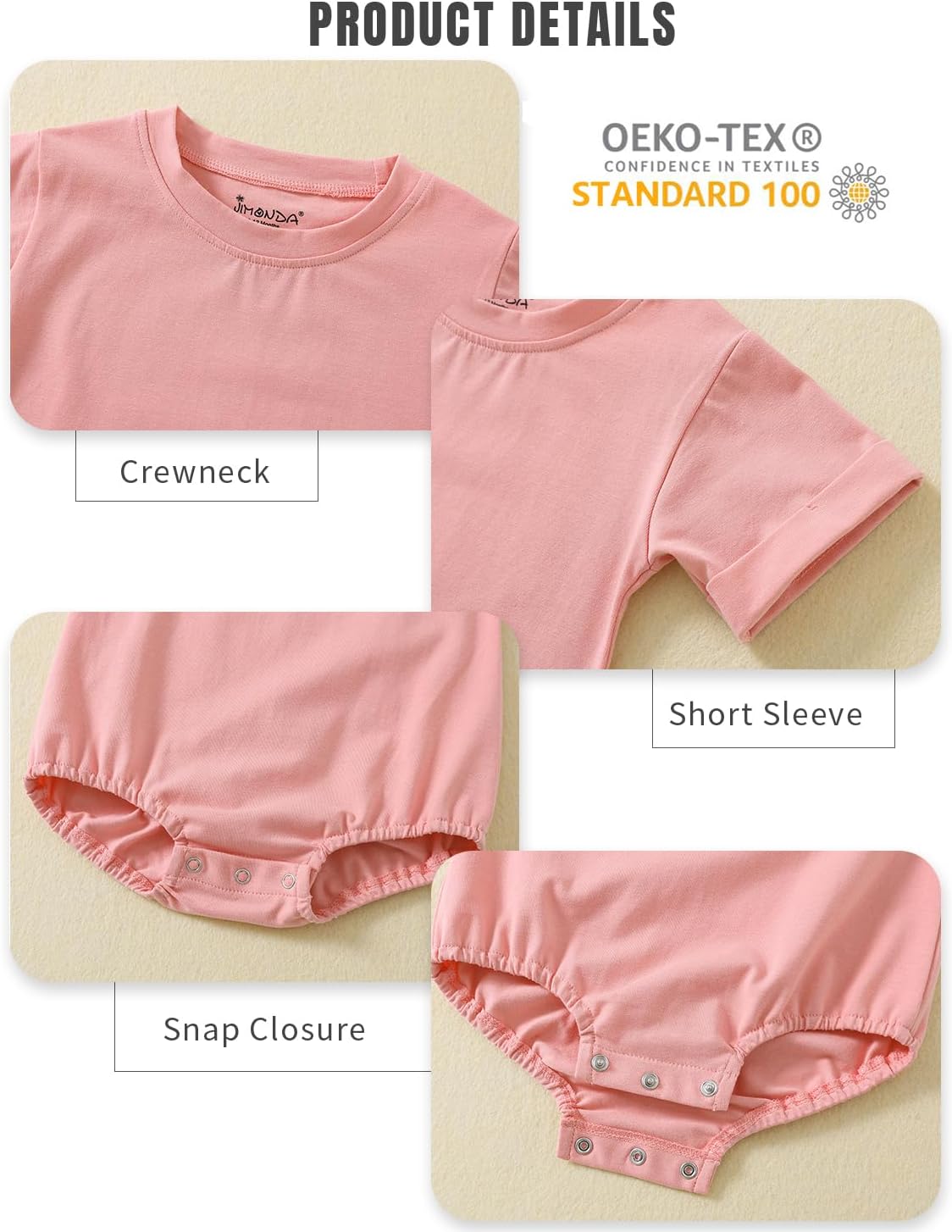 Jimonda Baby Bubble Romper Short Sleeve Bodysuit T-Shirt image 3