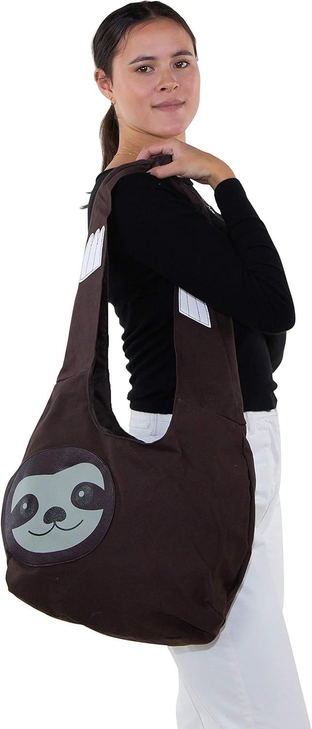 Sleepyville Critters Hang Loose Sloth Hobo Bag On Canvas