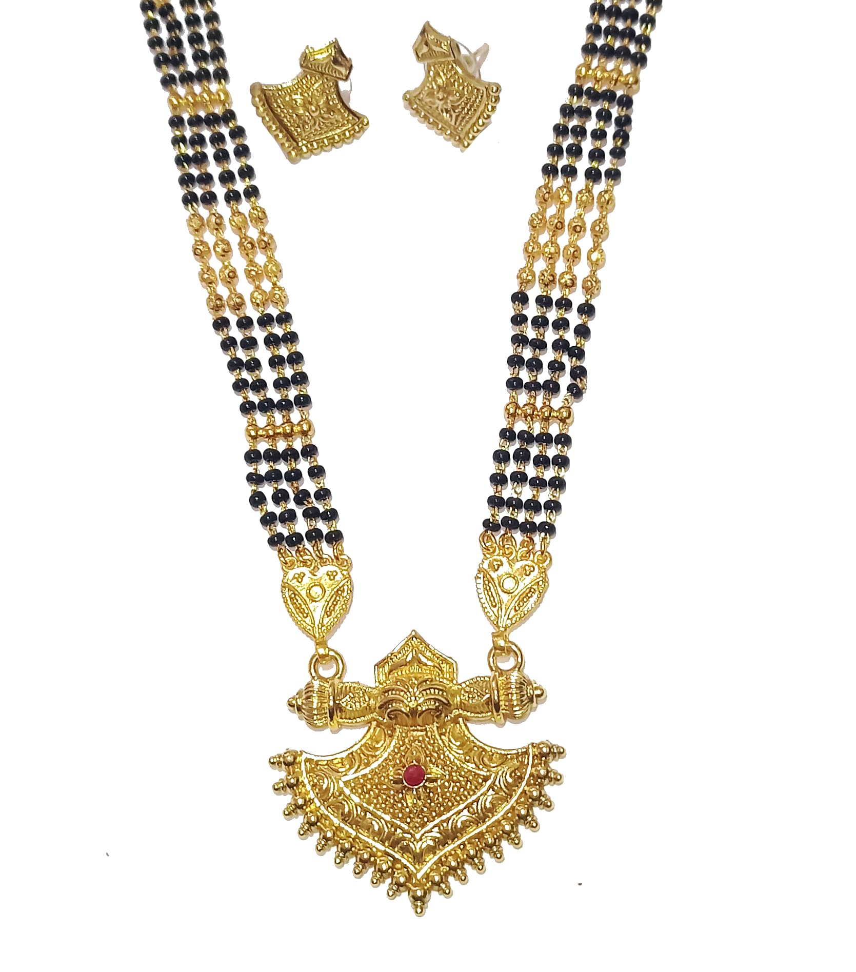 Designer and Stylish Black New Long pendant Mangalsutra||ganthan mangalsutra||marathi mangalsutra For Women(36 inch)-picture-10