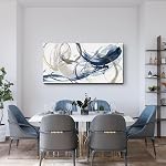 Canvas Wall Art Abstract Art Paintings Blue Fantasy Colorful Graffiti sur Blanc Fond Moderne Artwork mur Décor pour Salon Chambre Cuisine