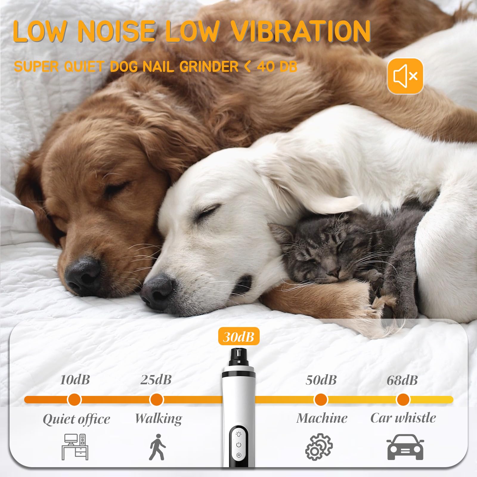 Silent Groom Pro, 2026 Upgrade Silent Pet Nail Grinder, Dog Silent Nail Grinder for Dogs Silent Dog Nail Trimmer, Rechargeable USB Charging Electric Pet Nail Grinder Nail File for Pet - image 6