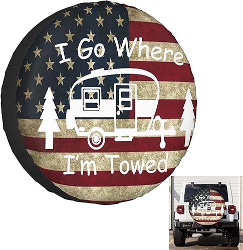 Cubierta de llanta de repuesto para neumáticos de caravana, protectores de neumáticos para remolque, RV, SUV, camión, remolque de viaje (I Hate Pull