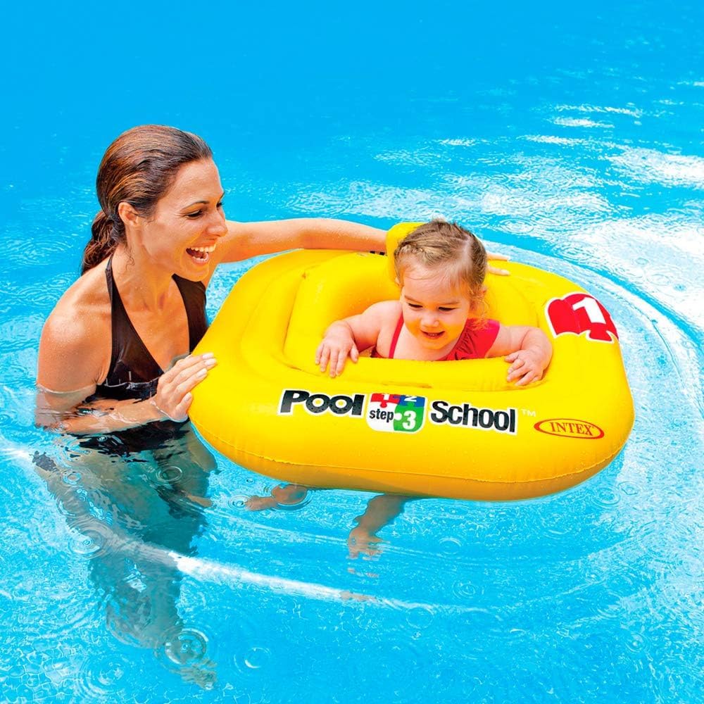 79x79cm Inflatable Pool Seat for Babies PVC Kids Water Floaty Plastic Float Ring for 1-2 Years Old | Pool School Deluxe Baby Float Swim Tube Pack of 1 - Image 5 thumbnail