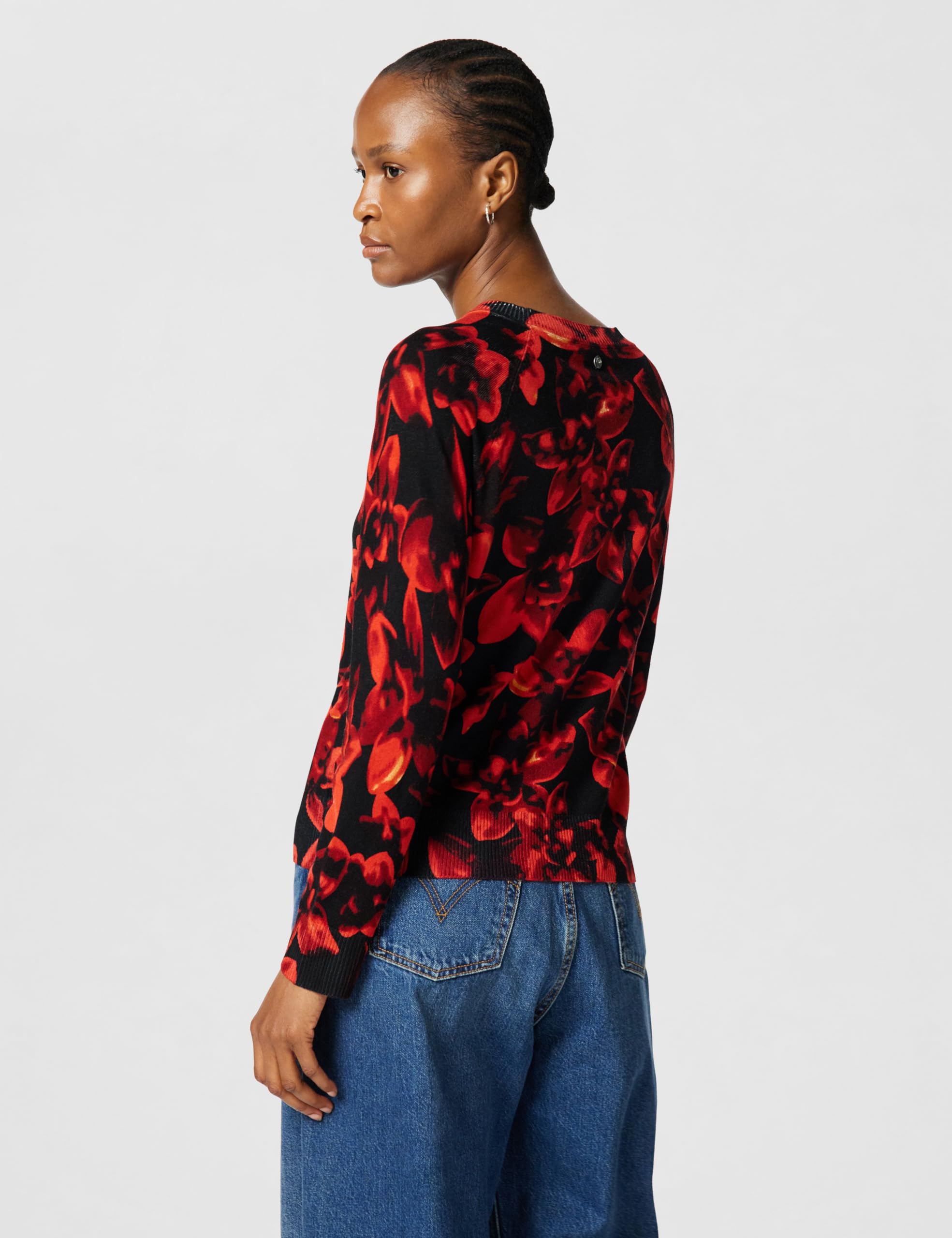 Desigual JERS_Lund Pullover Sweater, Negro/Blanco, XS Women's