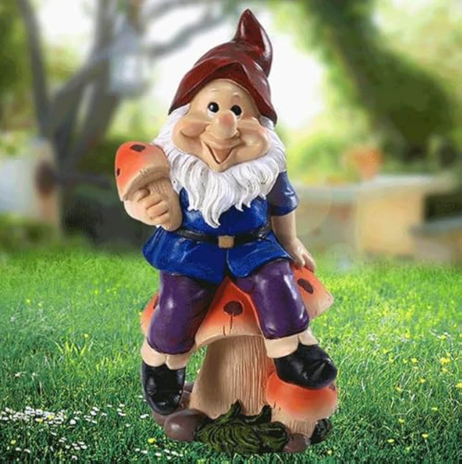 Nain De Jardin Siffleur Peppi 13,5cm - Détecteur De Mouvement - Déco Extérieure Drôle