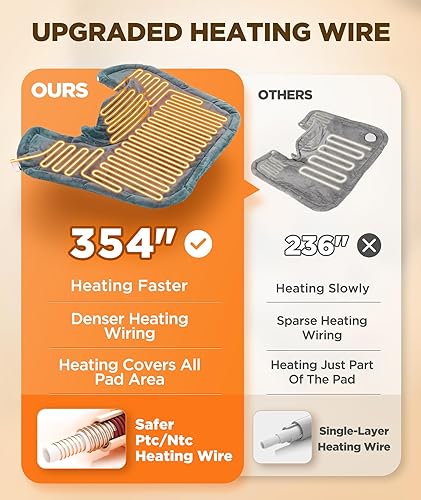 Miniatura 2 de Almohadilla térmica para cuello y hombros, cuello calentado, para alivio del dolor de espaldacinturaabdomen, 6 ajustes de calor, 4 ajustes de