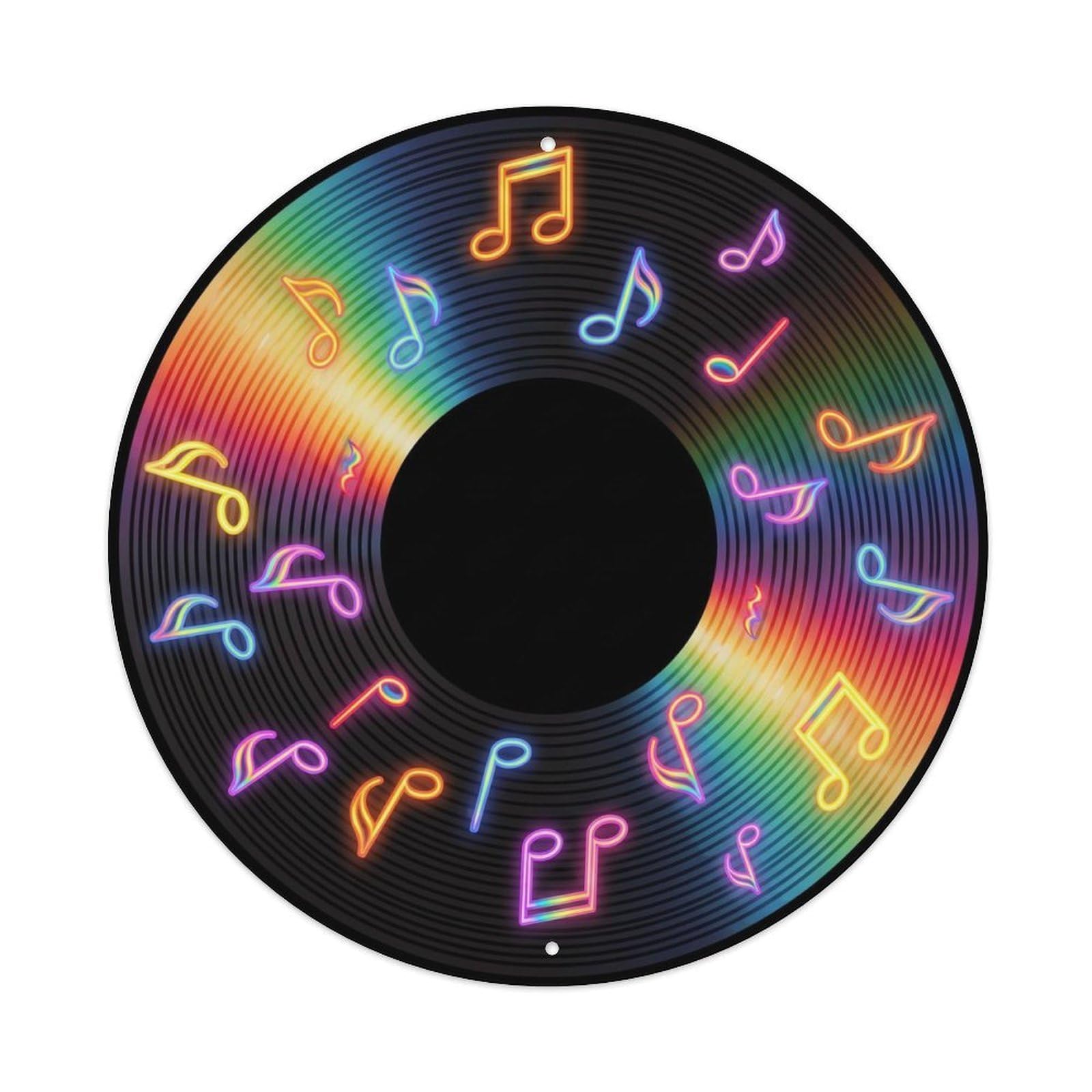 Colorful Music Vinyl Records Meter Rainbow Flow Metal Tin Sign