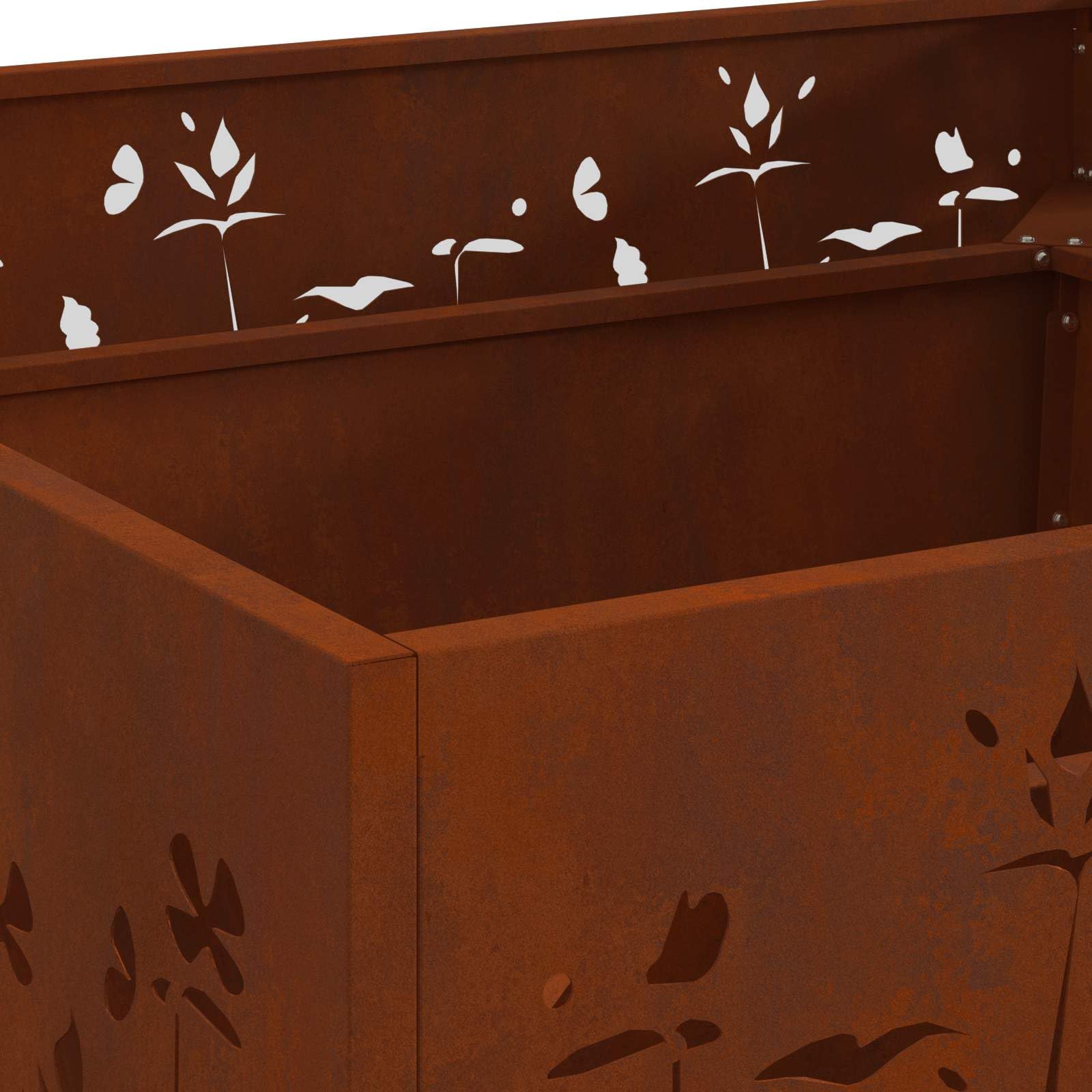vidaXL Hoguera Marrón 80 x 80 x 30 cm Acero autopatinable, Fogata de jardín y terraza, diseño Cuadrado Moderno de Acero, portátil, solución de calefacción Resistente al óxido para Noches acogedoras
