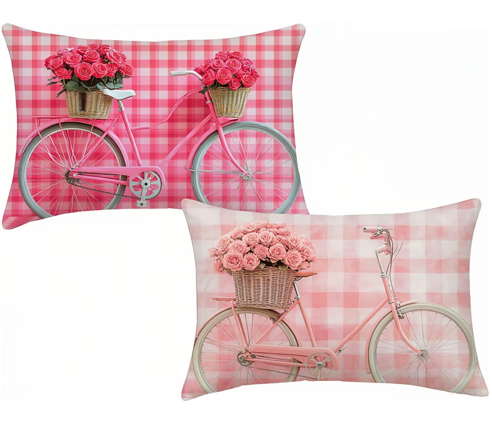 Housse de Coussin 40x70 cm Rose Taie d'oreiller Coussin Exterieur Canapé