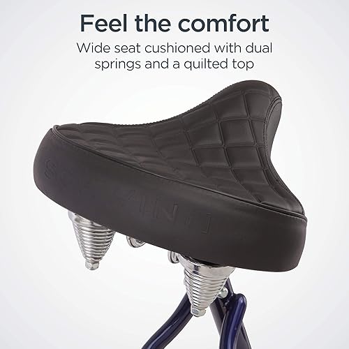 Miniatura 5 de Schwinn Mikko - Bicicleta crucero de playa para adultos, marco de acero de 17 pulgadas, ruedas anchas para estabilidad, frenos traseros y múltiples